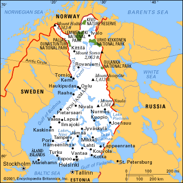 Map of Finland - Suomi